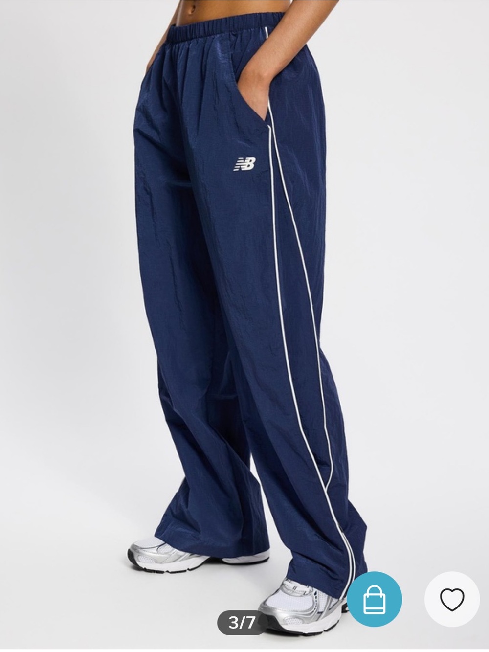 New Balance Navy Blue Track Pants with White Trim